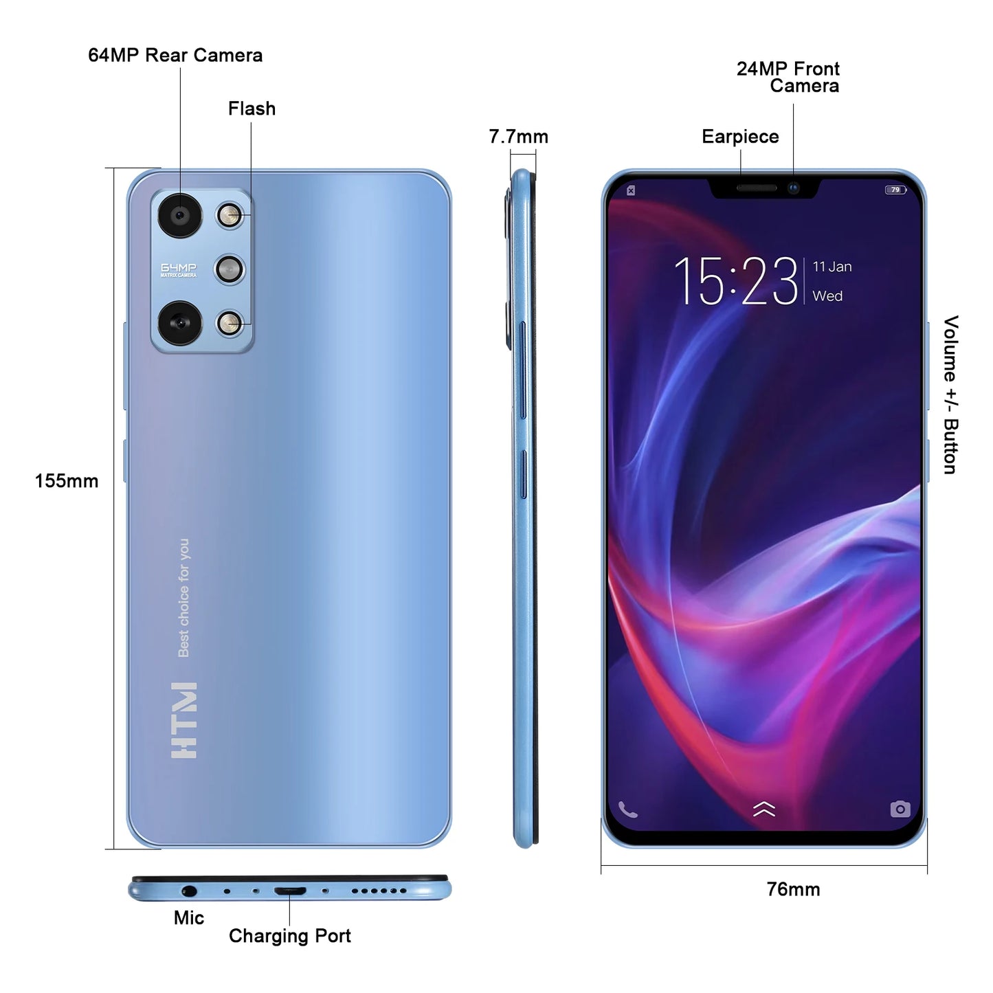 Global Version HTM GT2 Pro 8GB 256GB Smartphone