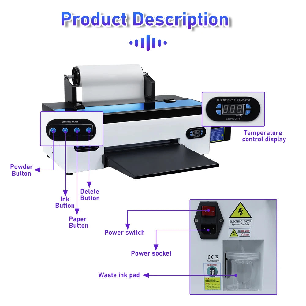 R1390 DTF Transfer Printer with Roll Feeder
