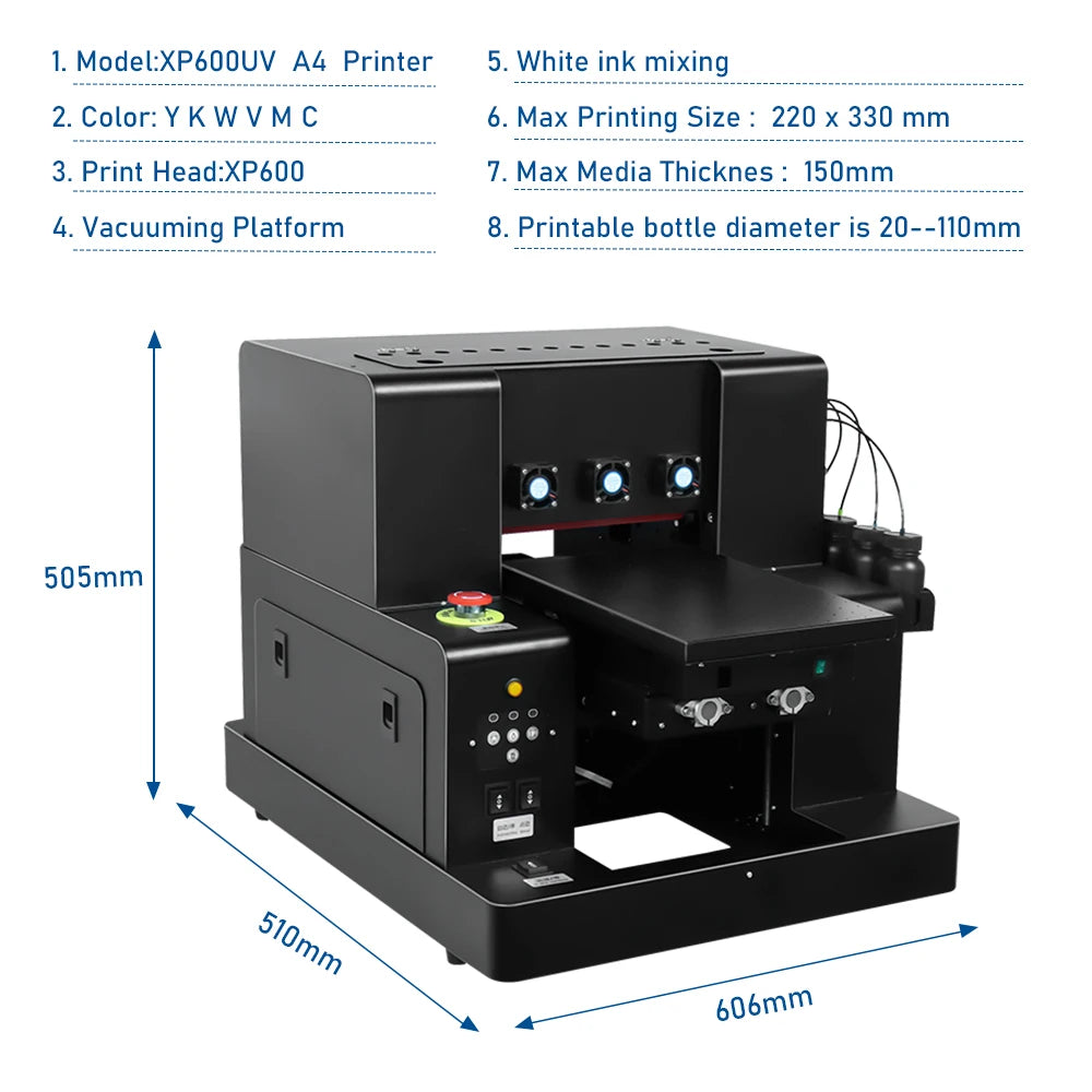 A4 UV Printer For Epson XP600 Print head